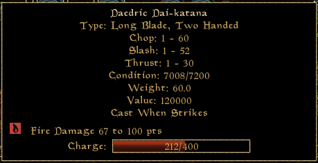 Enchanted Daedric Dai-katana